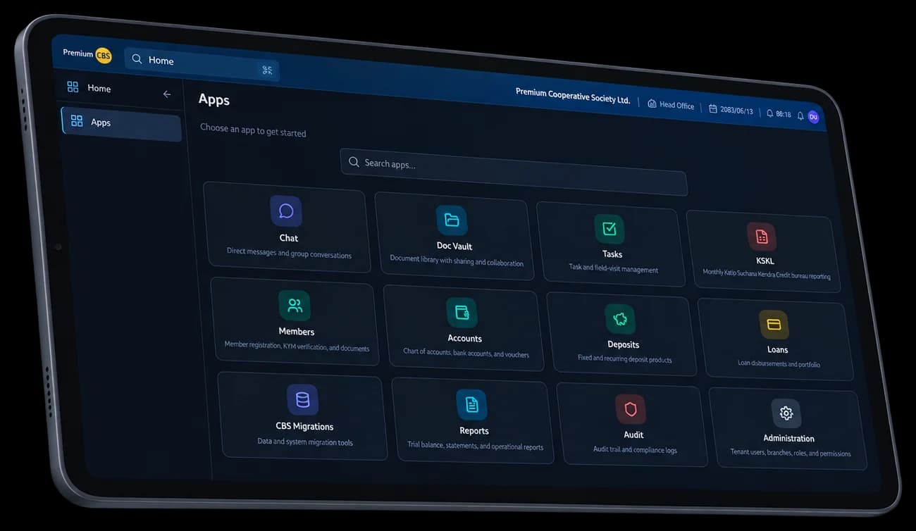 Premium CBS Lite apps screen on a tablet